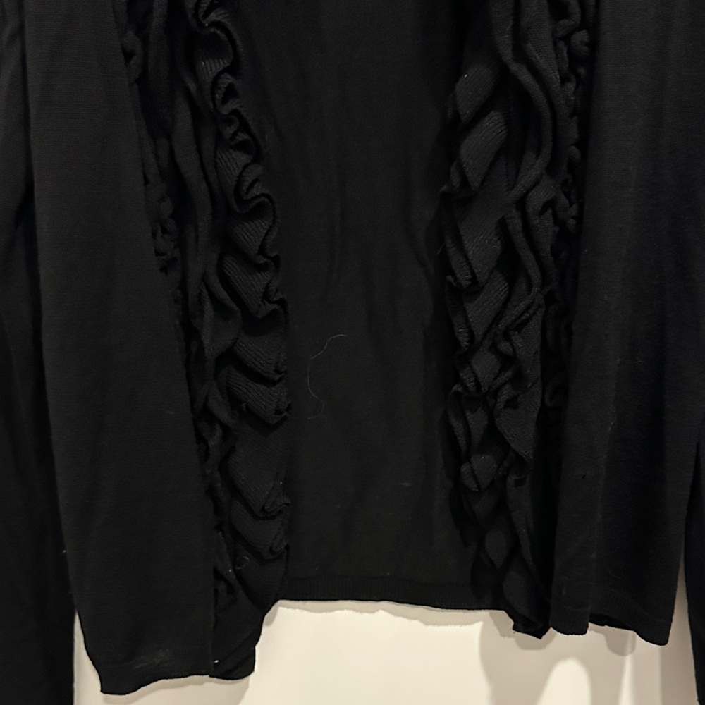 Black Ruffled Cardigan - Picture 5 of 6